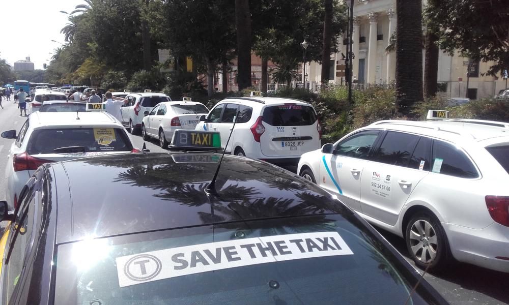 Manifestación de taxistas en contra de Cabify.