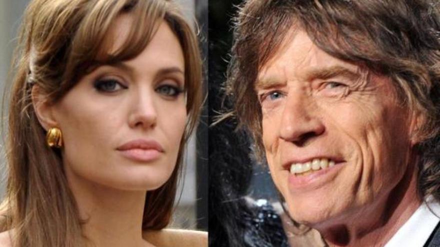 Angelina Jolie y Mick Jagger