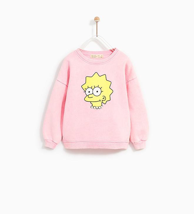 Sudadera con la cara de Lisa Simpson estampada