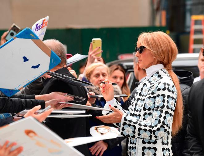 Celine Dion a la llegada de su concierto en Nueva York