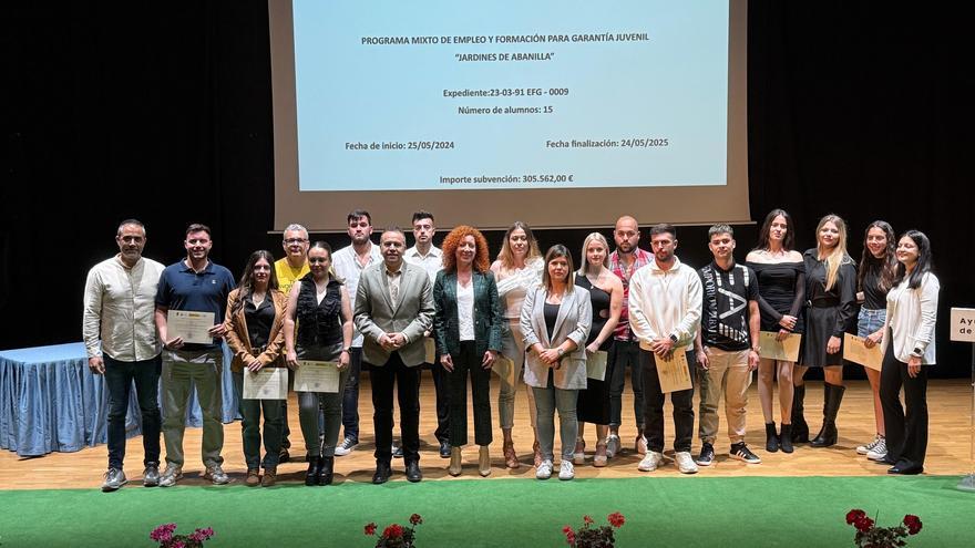 Jóvenes desempleados de Abanilla se acreditan para trabajar en jardinería