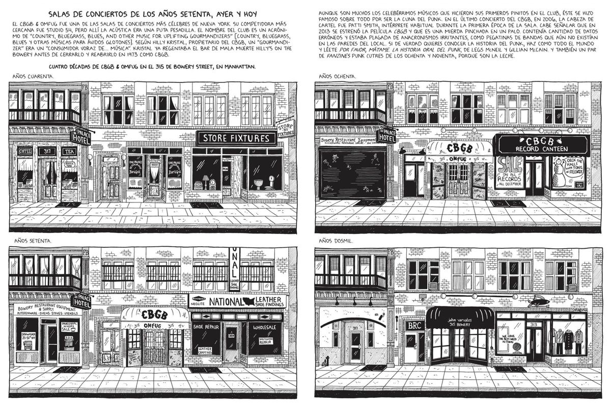 Páginas interiores de 'Barrios, bloques y basuras', de Julie Wertz.