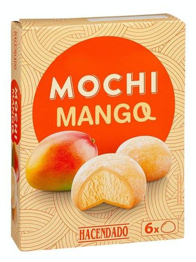Helado Mochi de mango.