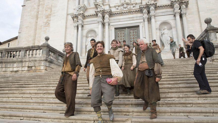 Figurantes en el inicio del rodaje de &#039;Juego de Tronos&#039; en Girona, en 2015.