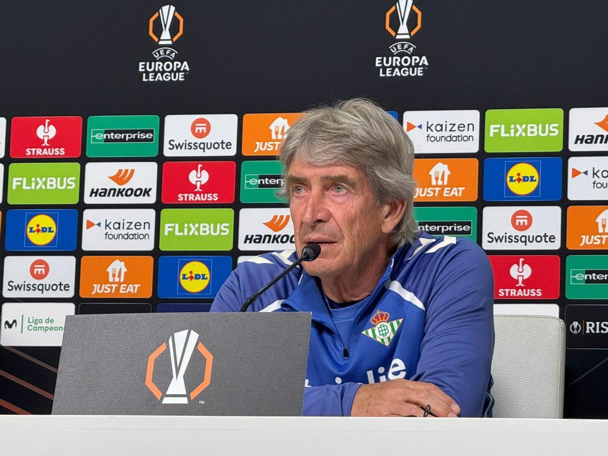 Manuel Pellegrini, en la rueda de prensa previa al Betis-Panathinaikos