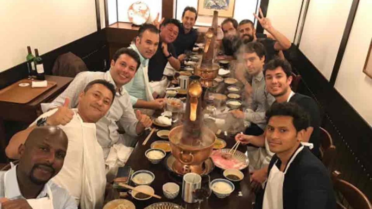 Piqué comió con Mikitani, el presidente de Rakuten