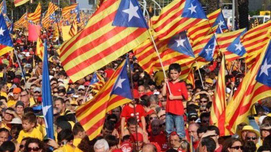 Senyeres estelades de la Diada.