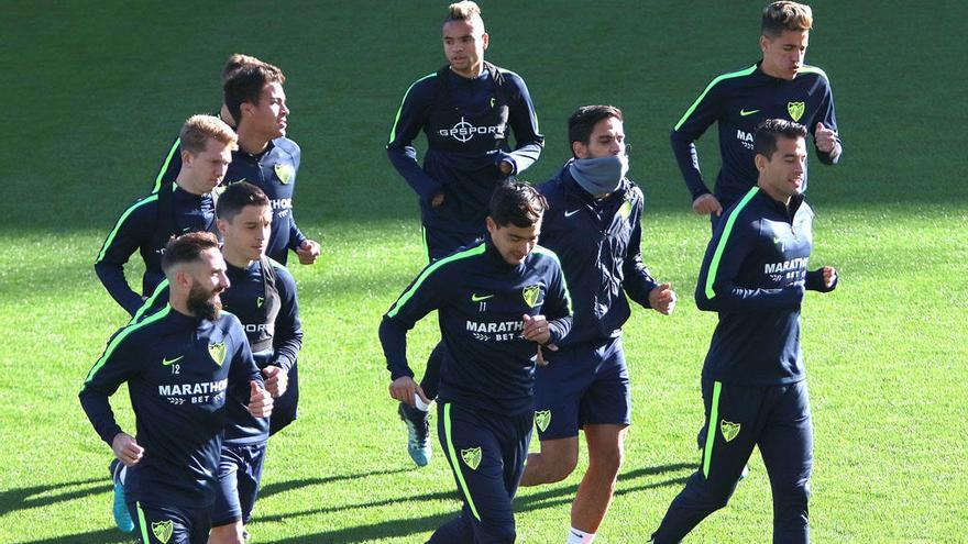 El plantel se entrenó ayer en La Rosaleda y por la tarde se desplazó a Madrid en AVE.