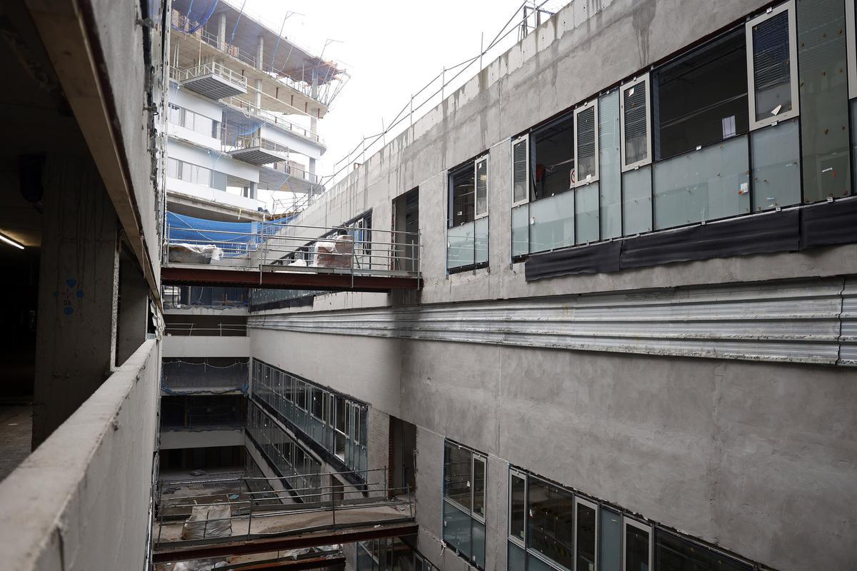 Estado del nuevo edificio, anexo al actual edificio hospitalario.