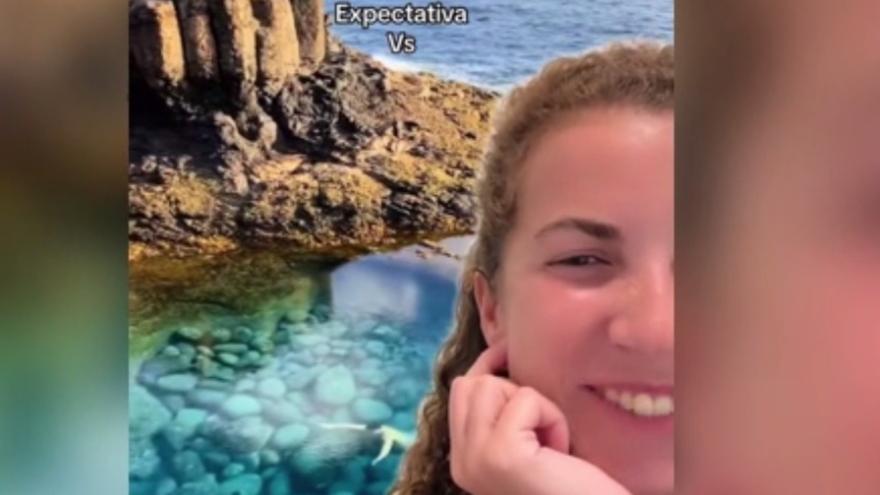 La desilusión de una influencer peninsular al llegar a una piscina natural de Canarias