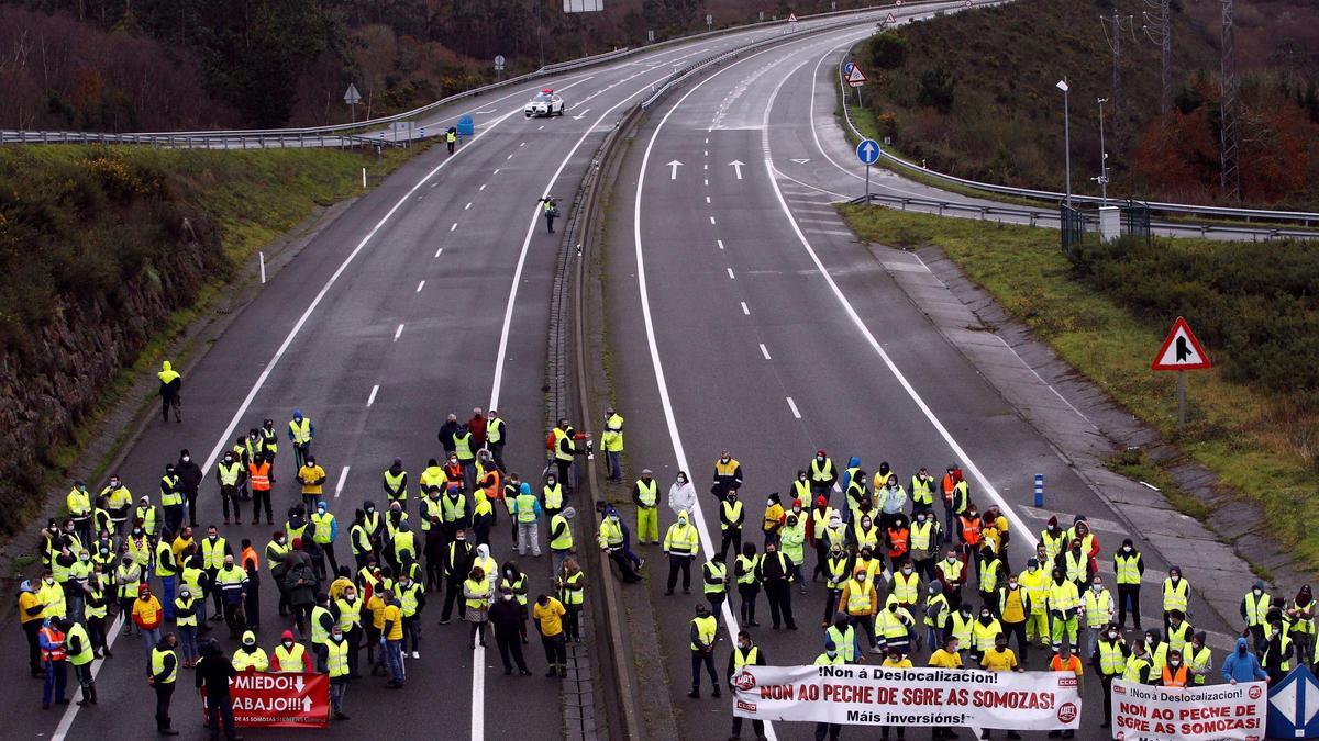 Protesta de trabajadores de Siemens Gamesa.