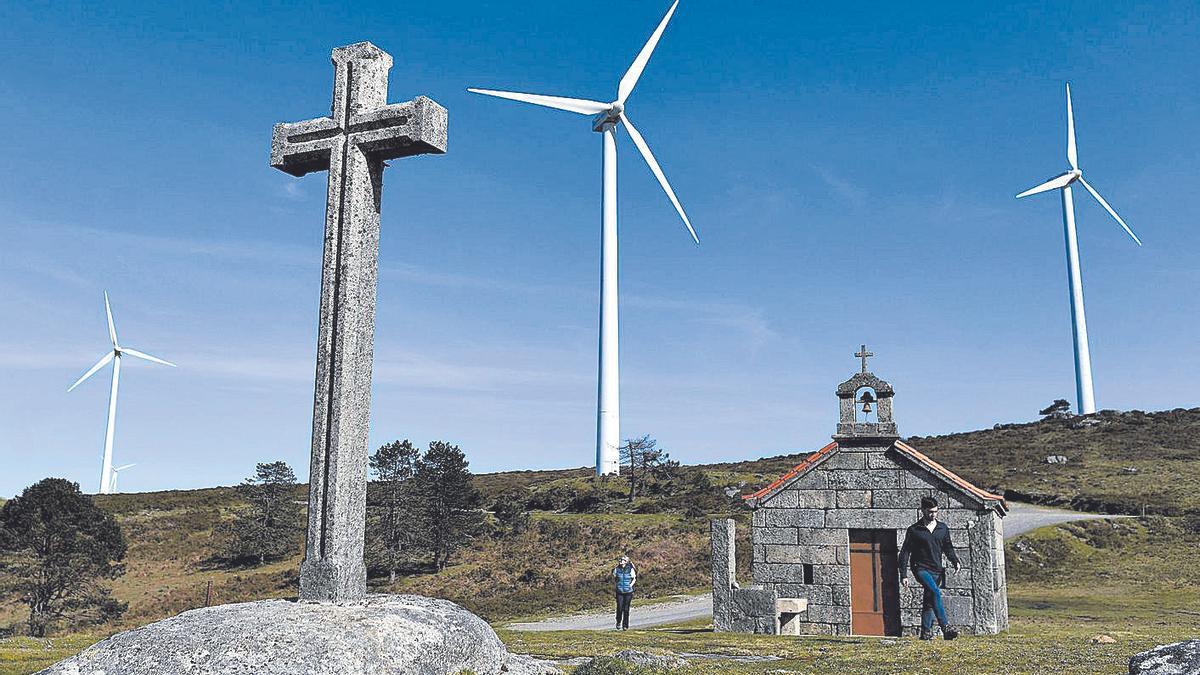 Un parque eólico en la comarca de Pontevedra.