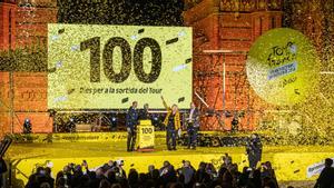 Barcelona celebra que ya solo faltan 100 días para la salida del Tour, este jueves.