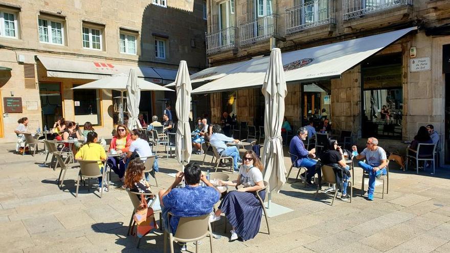 Primer fin de semana de terraceo en Galicia durante la fase 1