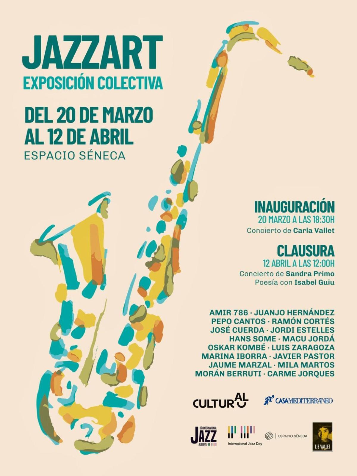 Cartel oficial de la tercera edición de la exposición colectiva JazzArt