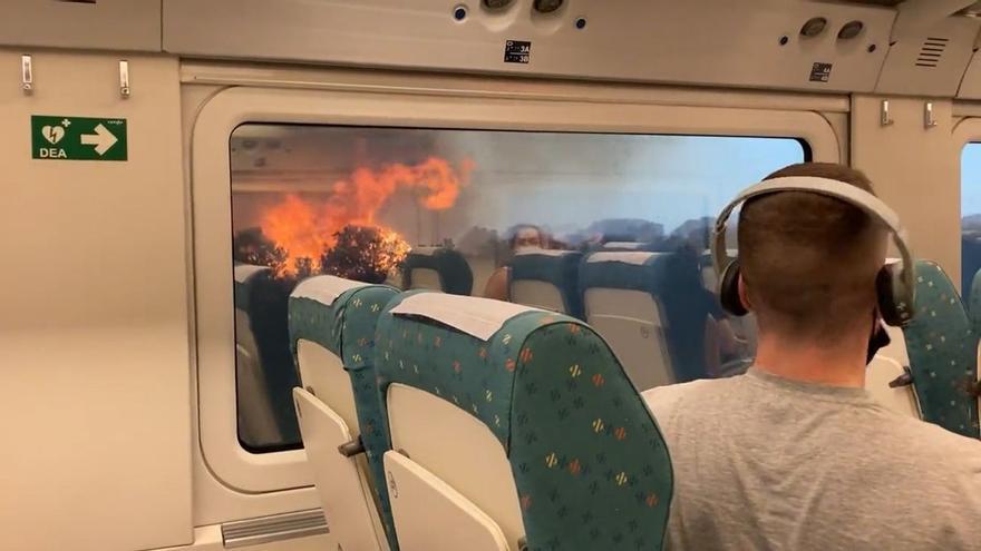 El fuego de los incendios de Zamora vuelve a cortar el AVE entre Madrid y Galicia