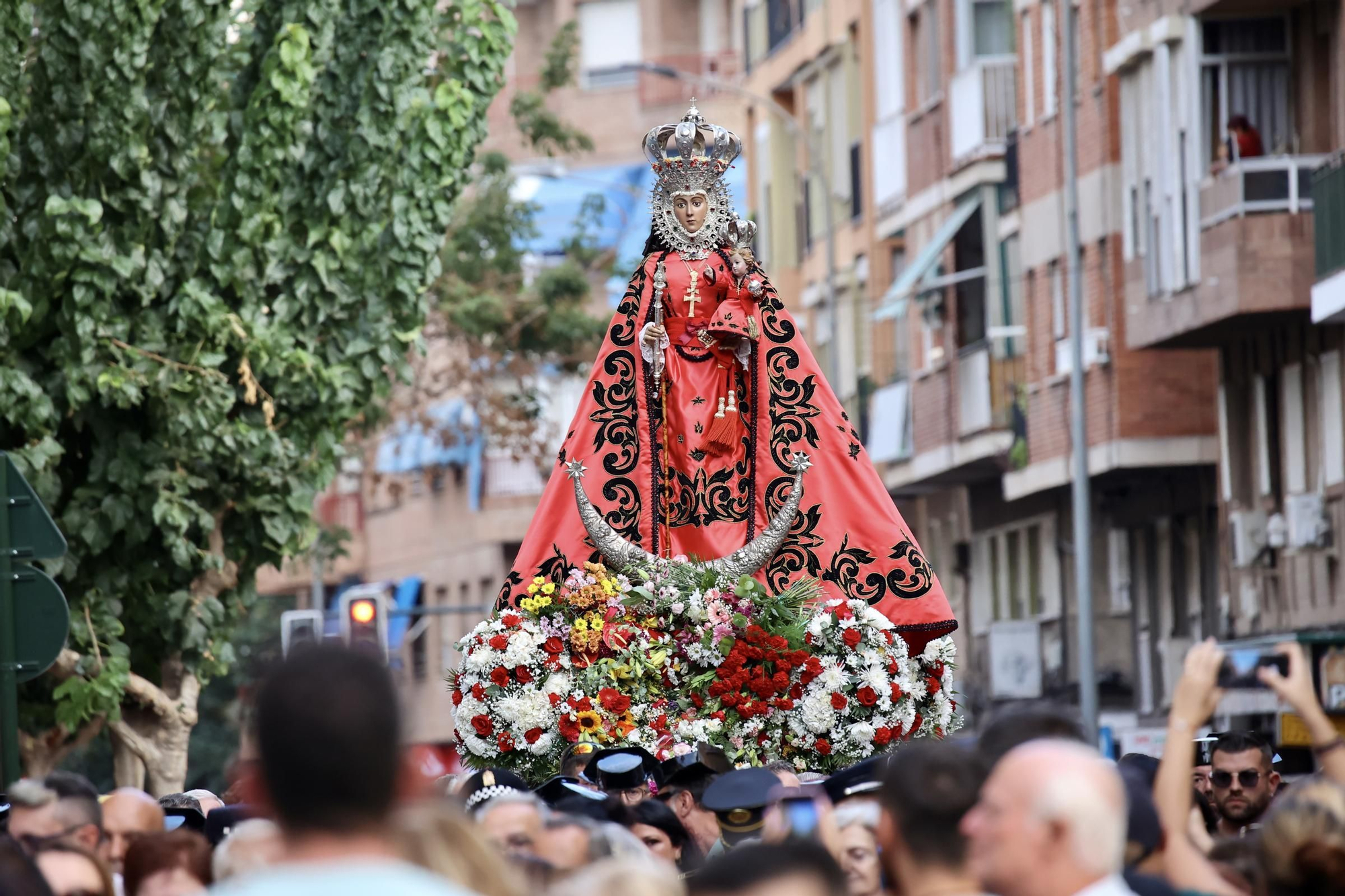 La llegada de la Virgen de la Fuensanta a Murcia para la Feria, en imágenes.
