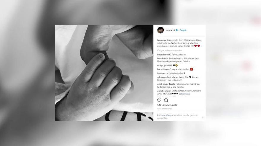 Nace Ciro, el tercer hijo de Messi y Antonella Rocuzzo