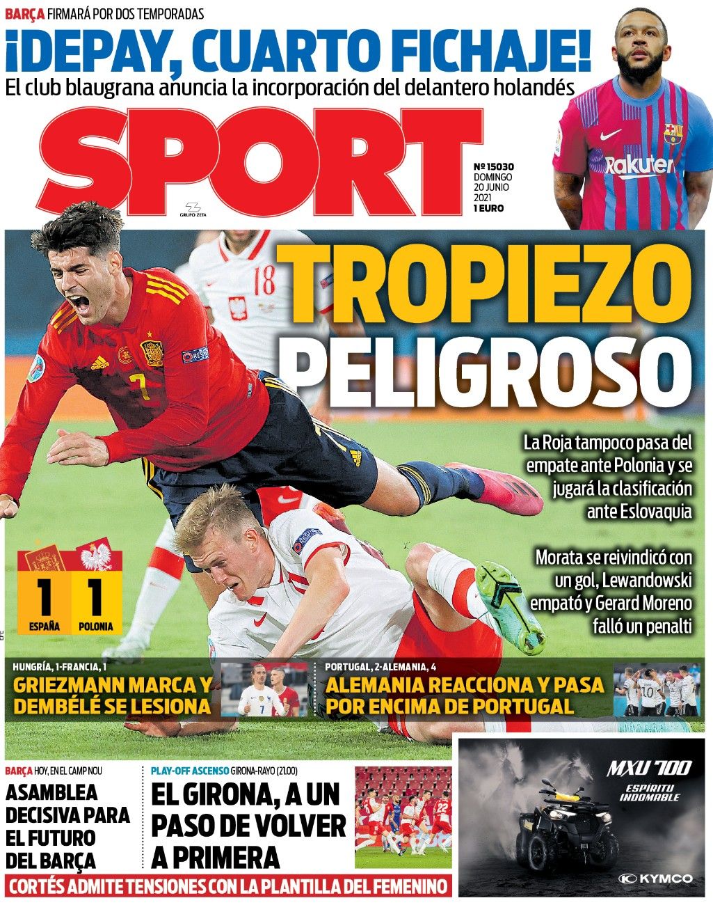 Esta es la portada de SPORT