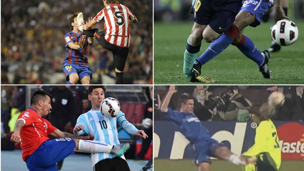 Messi acumula una larga lista de agresiones recibidas