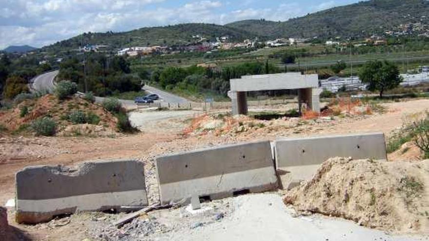 Obras paralizadas de la variante de Benissa.