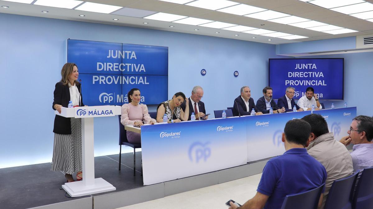 Un momento de la Junta Directiva Provincial celebrada este viernes en la sede del PP de Málaga.
