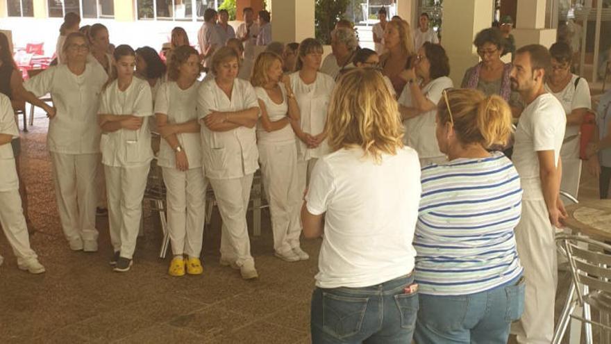 Momento de la concentraciÃ³n de empleados de La Bonanova.