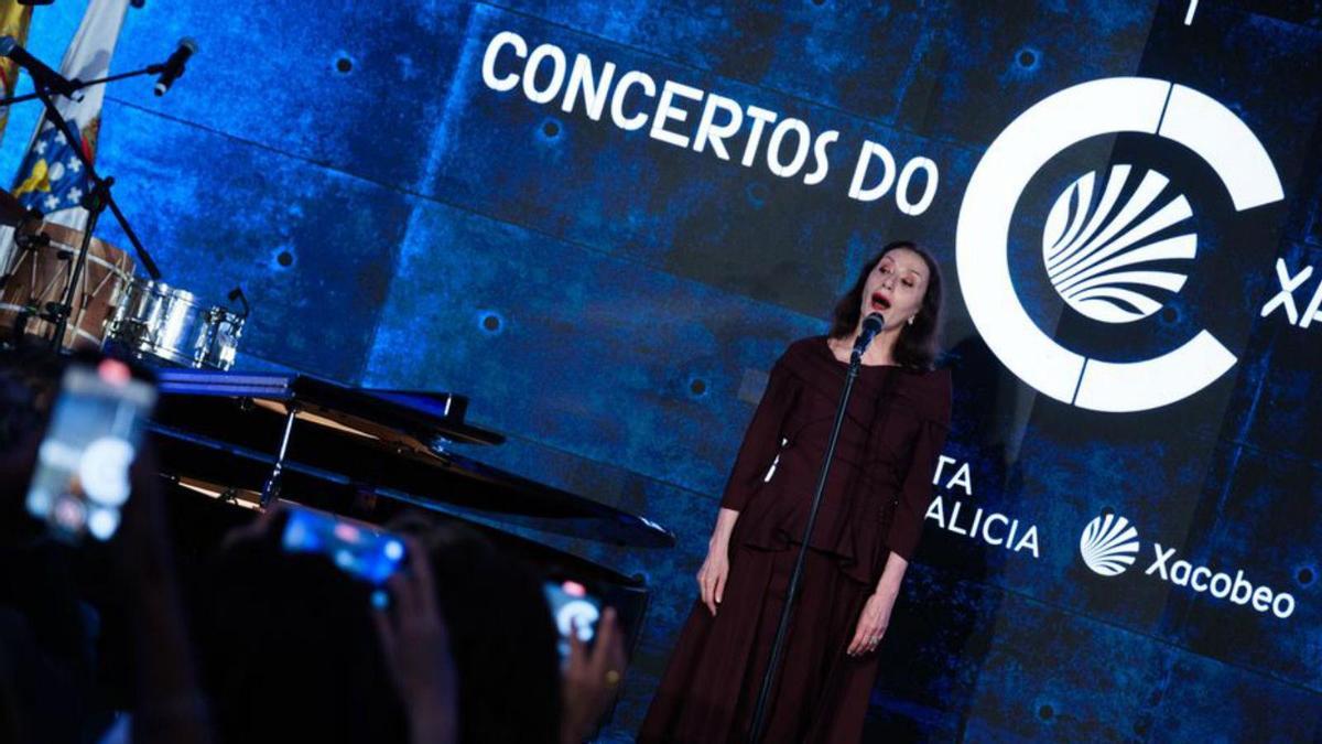 Luz Casal, durante su actuación en Madrid.