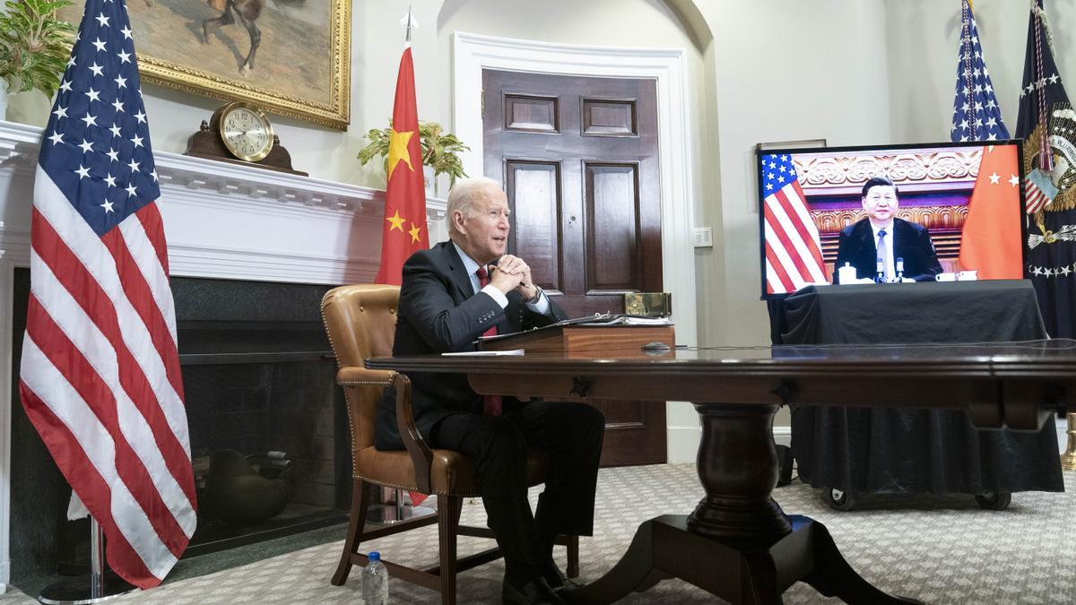 Encuentro telemático mantenido entre Joe Biden y Xi Jinping.