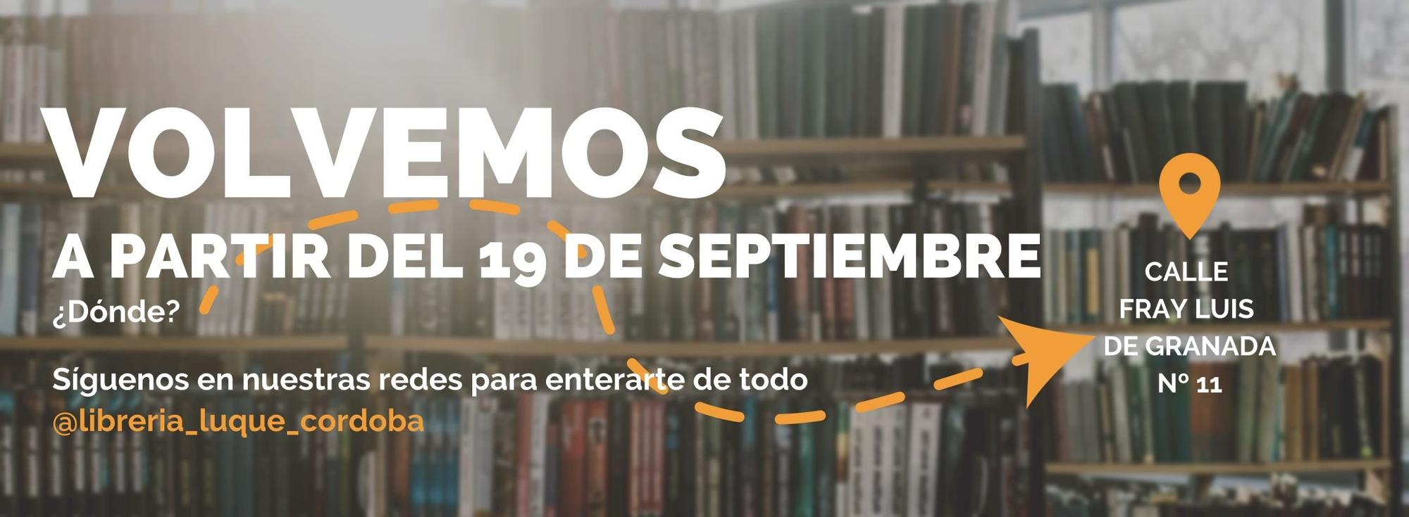 Fecha y ubicación del nuevo local de la librería Luque.