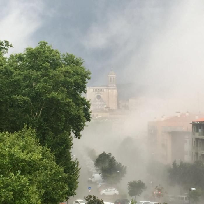 Tromba d'aigua a la ciutat de Girona