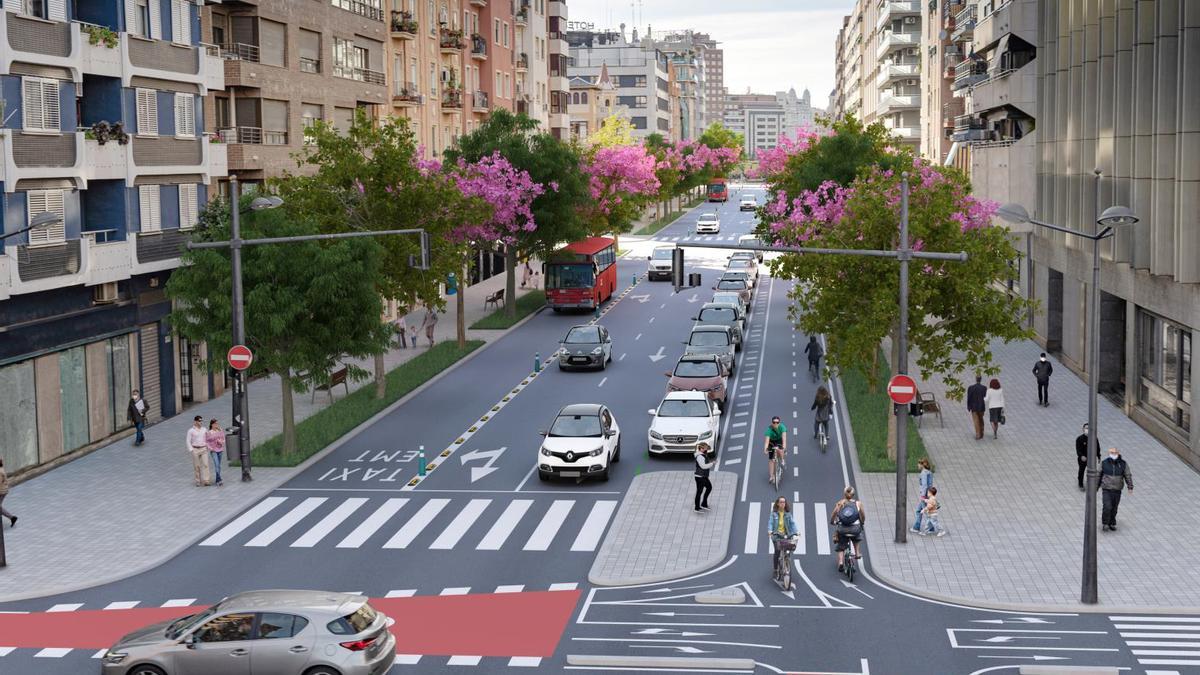 Recreación de la nueva Avenida del Puerto de València