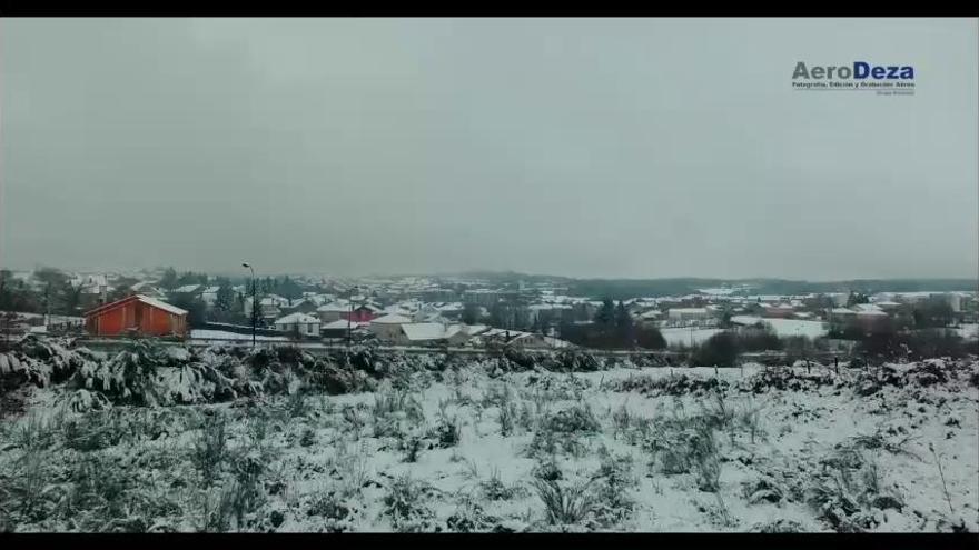 Lalín y Rodeiro nevados, bajo el ojo de un dron