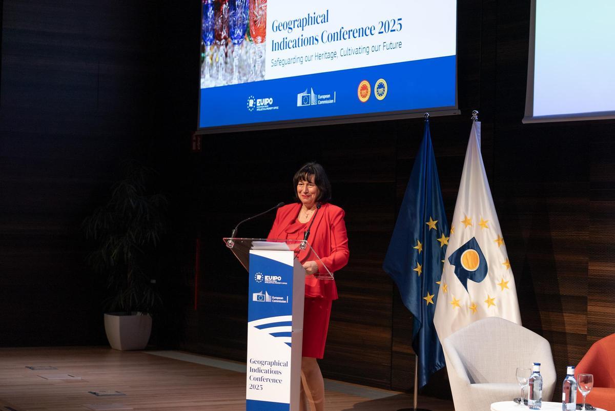 La vicepresidente de la Comisión de Asuntos Jurídicos durante el congreso en la EUIPO en Alicante.