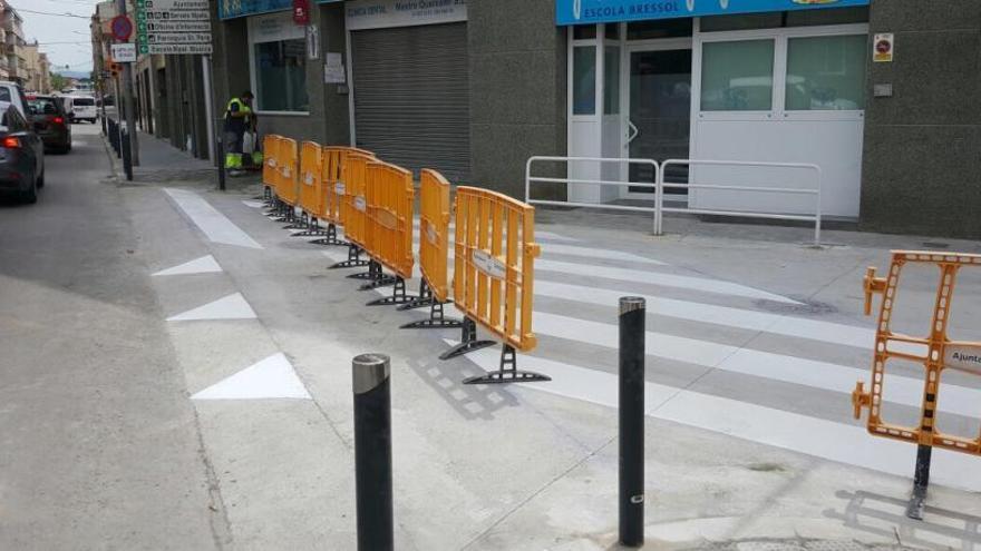 Pas de vianants en obres al carrer St. Francesc d&#039;Assís