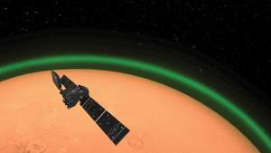 Un resplandor verde rodea a la atmósfera de Marte