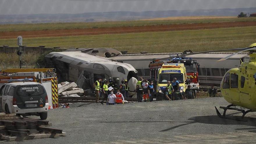 El tren Alvia accidentado en Zamora.