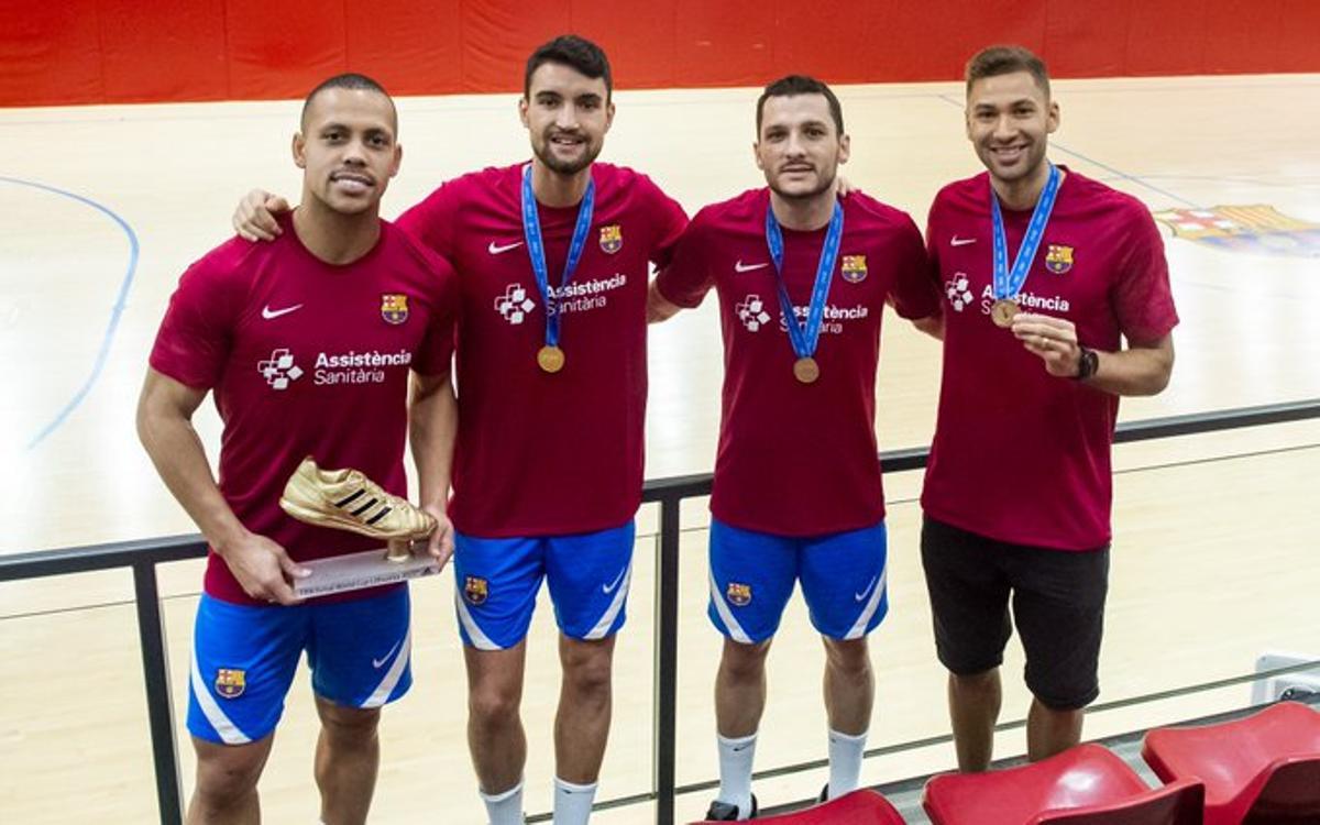 Los cuatro medallistas del Barça