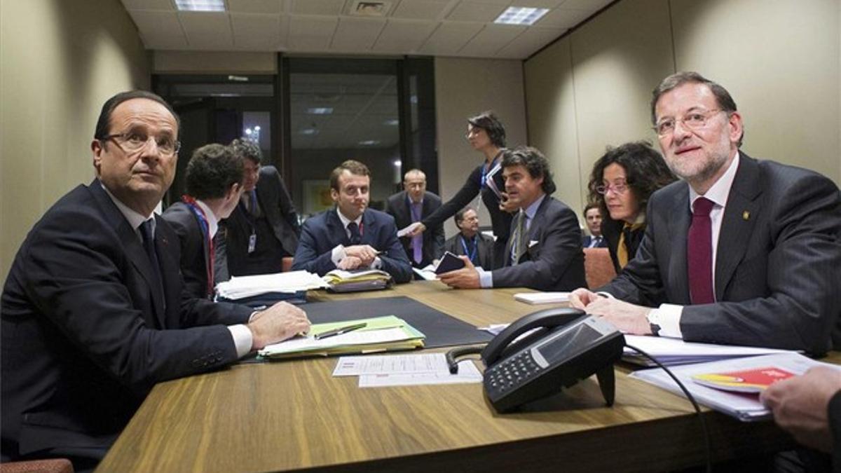 Hollande y Rajoy en el encuentro bilateral.