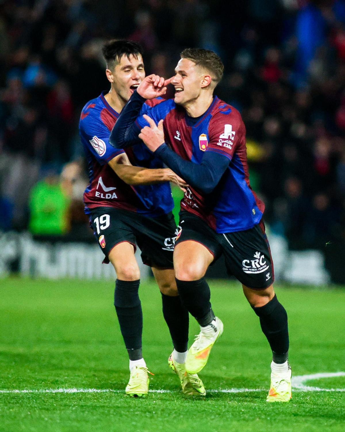Nacho Quintana celebra su gol frente a la Real Sociedad.