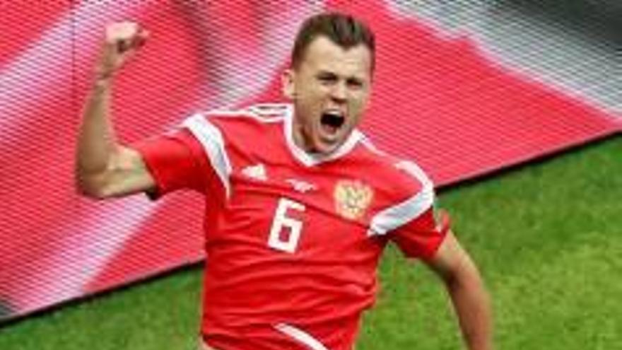 Cheryshev celebra un gol.