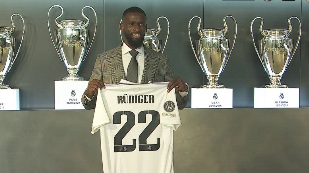 Antonio Rudiger, durante su presentación como nuevo jugador del Real Madrid.