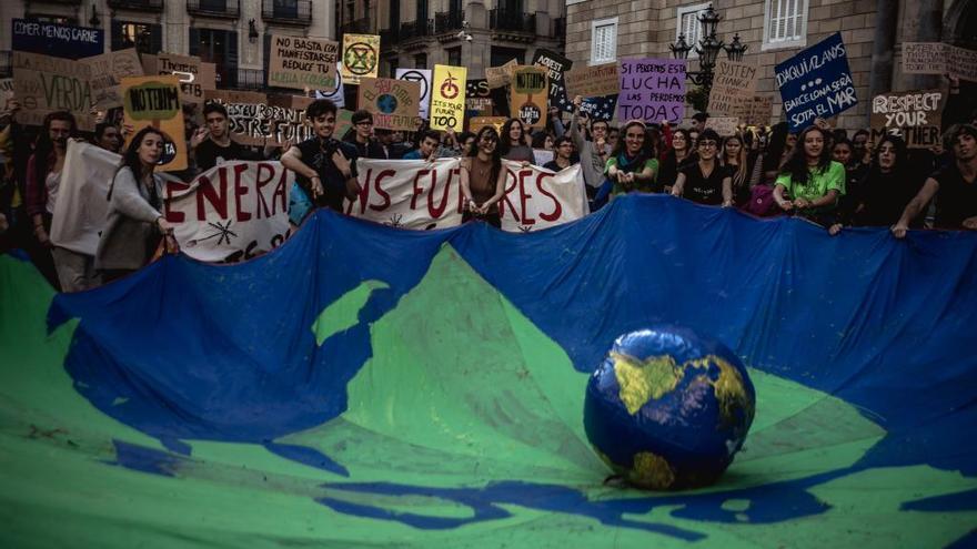 Una de las concentraciones de los Fridays for Future en Barcelona.