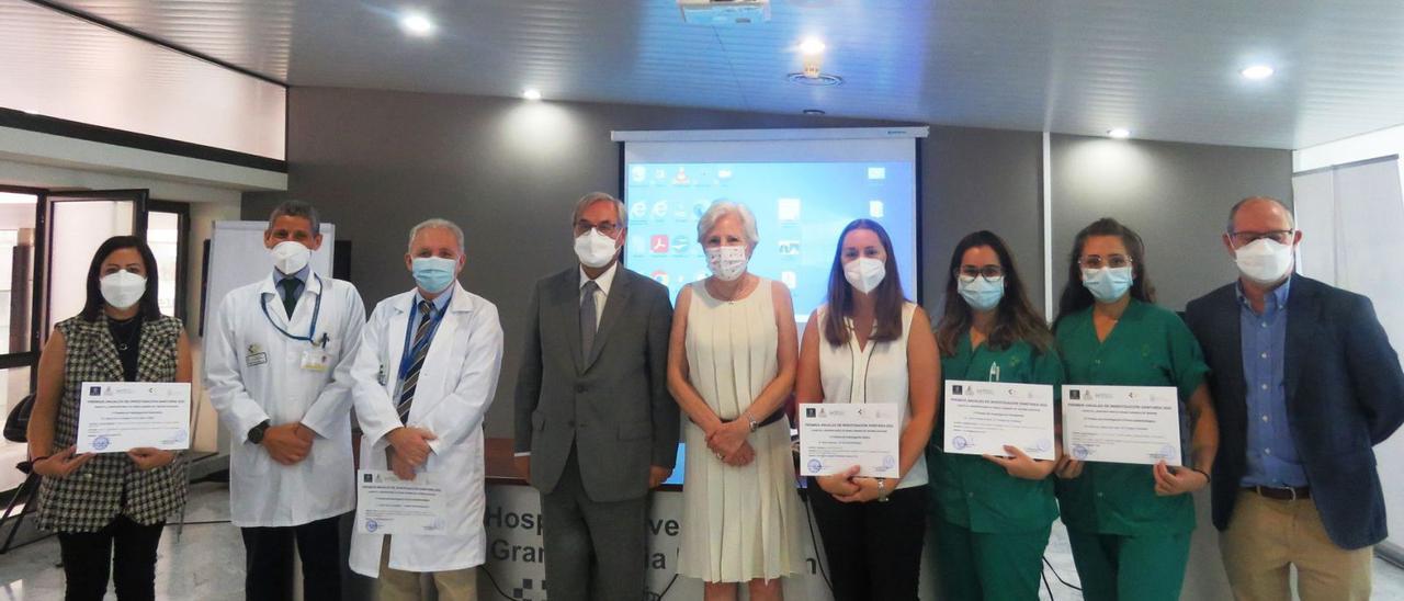 Un instante de la celebración de la entrega de los premios anuales de Investigación, ayer, en el Hospital Universitario de Gran Canaria Doctor Negrín. | | LP/DLP