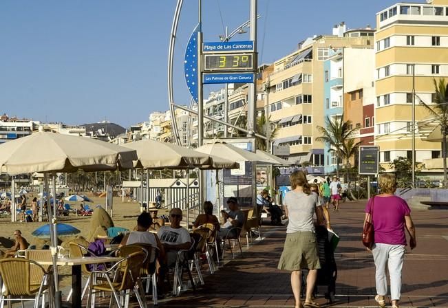 METEOROLOGIA. TIEMPO CALUROSO EN LA PLAYA DE LAS ...