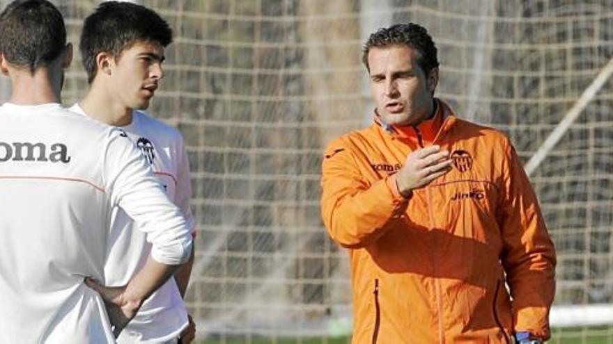 Baraja ha entrenado este miércoles al Valencia Mestalla