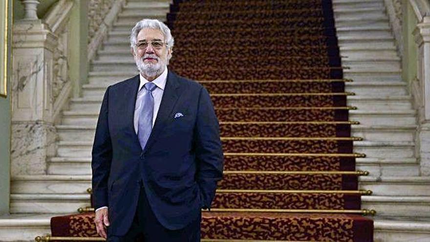 El tenor Plácido Domingo durante una actuación.