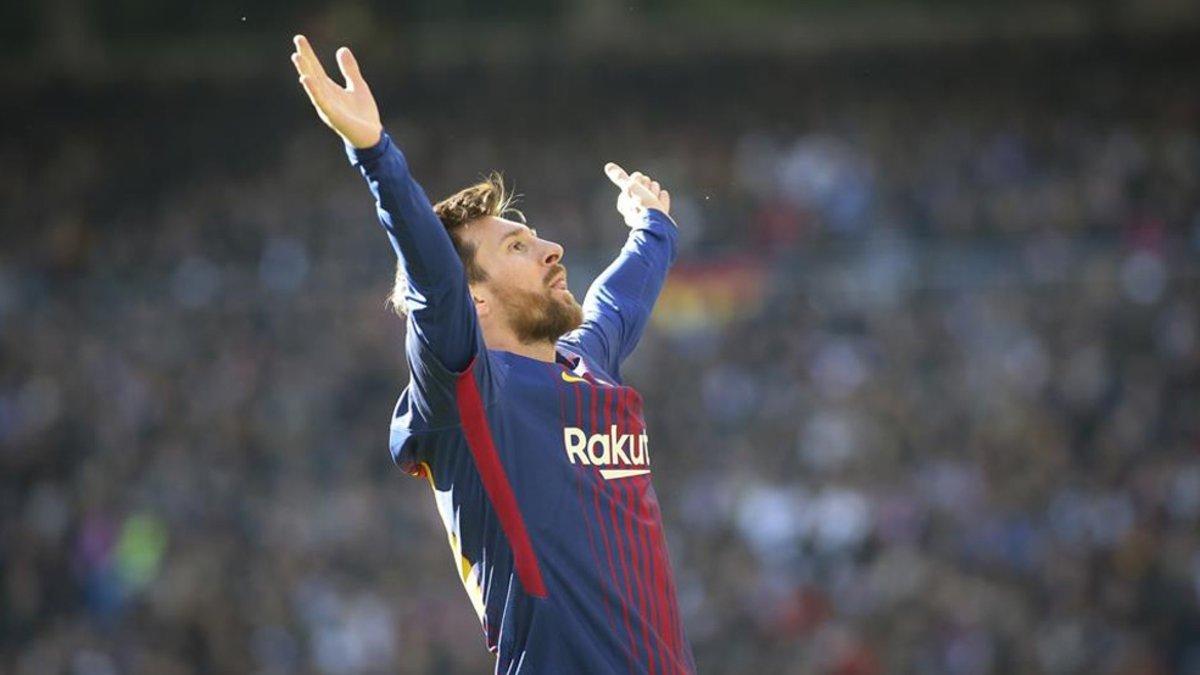 Messi, en su última visita al Bernabéu, celebró así el gol que anotó después de convertir un penalti