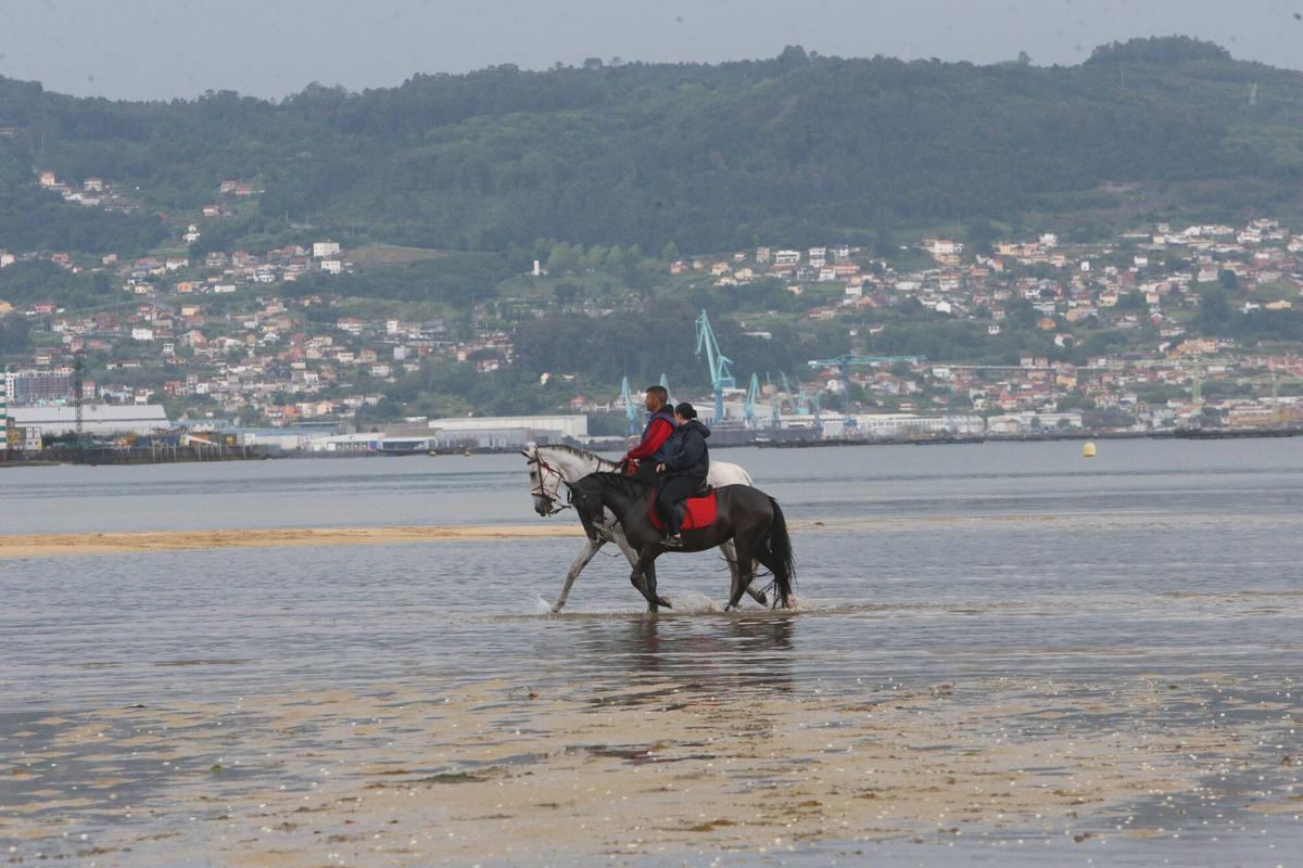 Alrededor de 70 jinetes procedentes de diferentes zonas de la comarca, de Vigo, Baiona y hasta de Pontecaldelas participaron en la XIII Xuntanza Cabalar