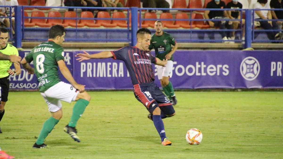 Dani Toribio en un partido anterior del Extremadura UD